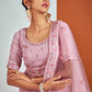 Rajwada - Beautiful Pink Georgette Semi Stitched Lehenga With Unstitched Blouse