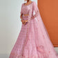Rajwada - Beautiful Pink Georgette Semi Stitched Lehenga With Unstitched Blouse