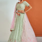 Rajwada - Designer Sea Green Georgette Semi Stitched Lehenga With Unstitched Blouse