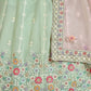 Rajwada - Designer Sea Green Georgette Semi Stitched Lehenga With Unstitched Blouse
