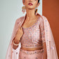 Rajwada - Stunning Pink Georgette Semi Stitched Lehenga With Unstitched Blouse