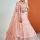 Rajwada - Stunning Pink Georgette Semi Stitched Lehenga With Unstitched Blouse