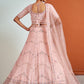 Rajwada - Stunning Pink Georgette Semi Stitched Lehenga With Unstitched Blouse