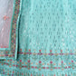 Rajwada - Classic Blue Georgette Semi Stitched Lehenga With Unstitched Blouse