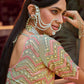 Rajwada Women Green Embroidered Organza Semi Stitched Lehenga With Unstitched Blouse