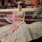 Rajwada Women Green Embroidered Georgette Semi Stitched Lehenga With Unstitched Blouse