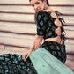Rajwada Women Black Elegant Semi Stitched Lehenga With Unstitched Blouse