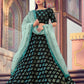 Rajwada Women Black Elegant Semi Stitched Lehenga With Unstitched Blouse