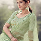Rajwada Women Green Sequins Sassy Semi Stitched Lehenga With Unstitched Blouse