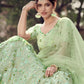 Rajwada Women Green Sequins Sassy Semi Stitched Lehenga With Unstitched Blouse