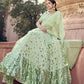 Rajwada Women Green Sequins Sassy Semi Stitched Lehenga With Unstitched Blouse