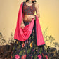Rajwada - Stunning Black Art Silk Sequins Work Stitched Lehenga Choli Set