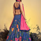 Rajwada - Classic Navy Blue Art Silk Sequins Work Stitched Lehenga Choli Set
