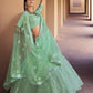 Rajwada Women Sea Green Stunning Semi Stitched Lehenga With Unstitched Blouse