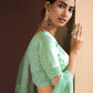 Rajwada Women Sea Green Stunning Semi Stitched Lehenga With Unstitched Blouse
