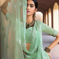Rajwada Women Sea Green Stunning Semi Stitched Lehenga With Unstitched Blouse