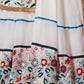 Rajwada Women White Embroidered Georgette Semi Stitched Lehenga With Unstitched Blouse