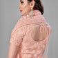 Rajwada Women Peach Soft Net Semi Stitched Lehenga With Unstitched Blouse