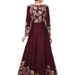 Rajwada Women Stunning Tafetta Silk Maroon Semi Stitched Gown