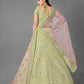 Rajwada Women Green Embroidered Art Silk Semi Stitched Lehenga With Unstitched Blouse