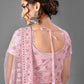 Rajwada Women Pink Georgette Semi Stitched Lehenga With Unstitched Blouse
