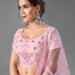 Rajwada Women Pink Georgette Semi Stitched Lehenga With Unstitched Blouse
