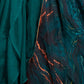 Rajwada - Teal Organza Printed Semi Stitched Lehenga Choli