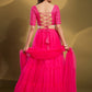 Rajwada - Pink Soft Net Solid Semi Stitched Lehenga Choli