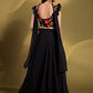 Rajwada - Black Georgette Solid Semi Stitched Lehenga Choli