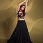 Rajwada - Black Georgette Solid Semi Stitched Lehenga Choli