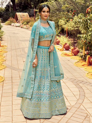 Rajwada Women Designer Organza Soft Net Semi Stitched Lehenga Choli