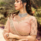 Rajwada Women Soft Net Peach Semi Stitched Lehenga Choli
