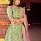 Rajwada Women Semi Stitched Green Raw Silk Lehenga Choli