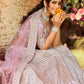 Rajwada Women Classy Pink Soft Net Semi Stitched Lehenga With Unstitched Blouse
