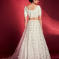 Rajwada - Gorgeous White Georgette Embroidered Semi Stitched Lehenga Choli