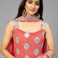 Rajwada Women Elegant Red Orange Semi Stitched Kurta Set