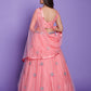 Rajwada Women Peach Net Stitched Lehenga Choli Set