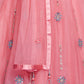 Rajwada Women Peach Net Stitched Lehenga Choli Set