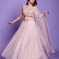 Rajwada Women Peach Net Stitched Lehenga Choli