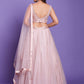 Rajwada Women Peach Net Stitched Lehenga Choli