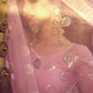Rajwada Women Pink Sequins Semi Stitched Lehenga With Unstitched Blouse