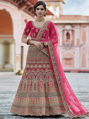 Rajwada Women Fancy Maroon Semi Stitched Lehenga With Unstitched Blouse