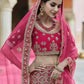 Rajwada Women Fancy Pink Semi Stitched Lehenga With Unstitched Blouse