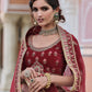 Rajwada Women Fancy Pink Semi Stitched Lehenga With Unstitched Blouse