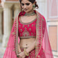 Rajwada Women Pink Stunning Semi Stitched Lehenga With Unstitched Blouse