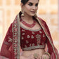 Rajwada Women Festive Maroon Semi Stitched Lehenga With Unstitched Blouse