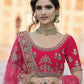 Rajwada Women Fancy Pink Semi Stitched Lehenga With Unstitched Blouse
