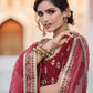 Rajwada Women Maroon Stunning Semi Stitched Lehenga With Unstitched Blouse