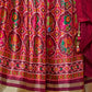 Rajwada Women Maroon Silk Printed Semi Stitched Lehenga With Unstitched Blouse
