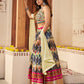 Rajwada Women Light Yellow Silk Printed Semi Stitched Lehenga With Unstitched Blouse